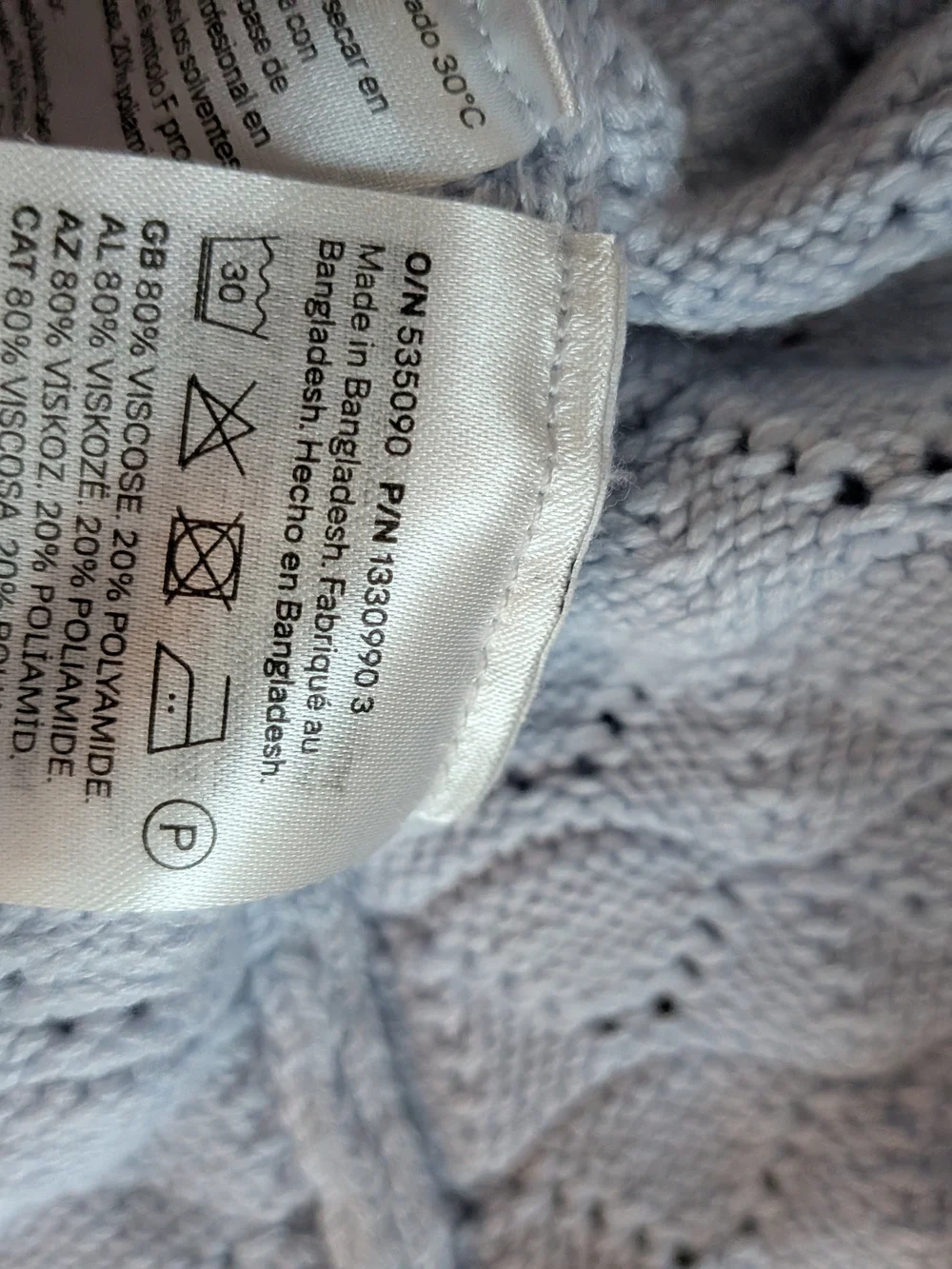 H&M Pale Blue Open-Knit Tank Top